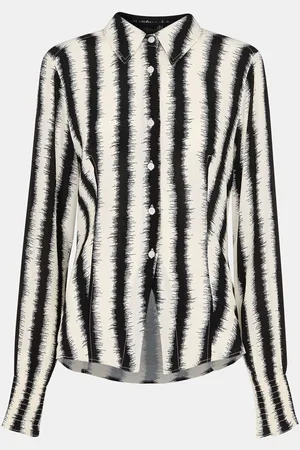 Whistles White Petite Hazy Stripe Fitted Shirt AU 8