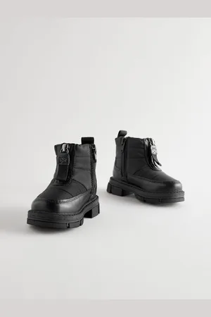 Next Black Chunky Quilted Zip Front Boots AU 6 (EU 23)