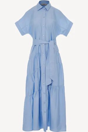 Devotion Twins Ear 100% Cotton Poplin Maxi Shirt Dress M