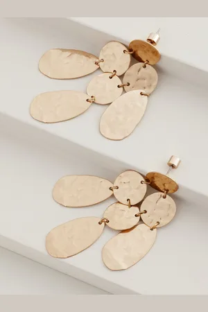 Next Gold Tone Hammered Drop Earrings One