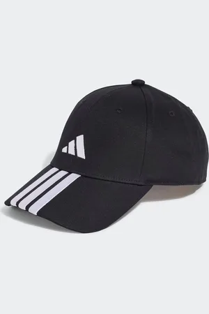 adidas Black 3 Stripe 100% Cotton Baseball Hat One