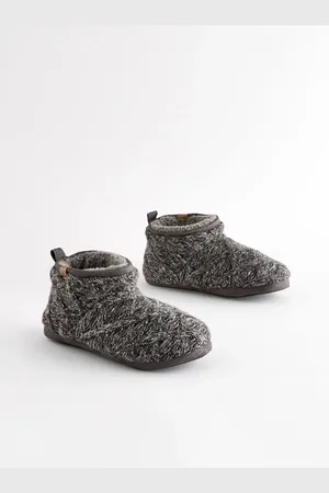 Next Charcoal Grey Knitted Boot Slippers AU 5 (EU 38)