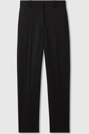 Reiss Black Haisley Petite Wool Blend Tapered Suit Trousers AU 6