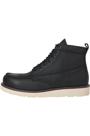 JACK & JONES Black Leather Boots AU 8 (EU 42)