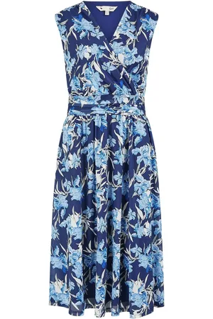 Yumi Floral Mesh Wrap Skater Dress With Pockets AU 14