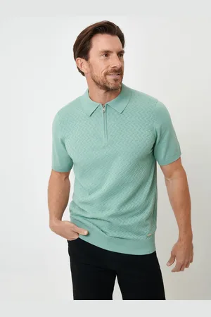 Threadbare Textured Front Quarter Zip Knitted Polo Shirt S