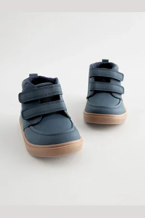 Next Navy Blue Wide Fit (G) Warm Lined Touch Fastening Boots AU 3.5 (EU 19.5)