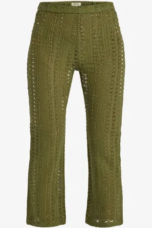 Roxy Green Lagos Dream Crochet Beach 100% Cotton Trousers M