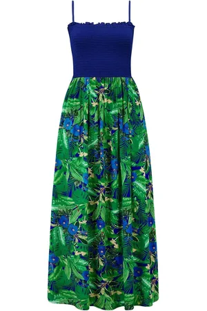 Pour Moi Strapless Shirred Bodice Woven Maxi Beach Dress AU 10