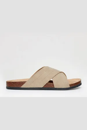 Threadbare Dark Brown Faux Suede Cross Strap Sandals AU 8 (EU 42)