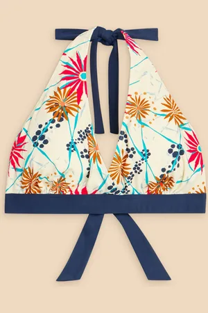 White Stuff White Valley Bikini Top AU 14