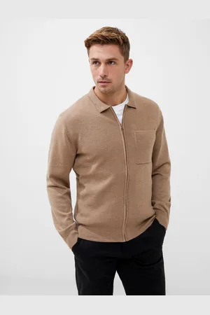 French Connection Natural Natural Milano Knitted Zip Up Jumper M
