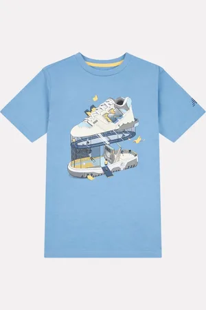 New Balance Blue Kids Fitness Centre Illustrated Graphic 100% Cotton T-Shirt 14