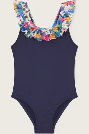 Monsoon Blue Floral Frill Swimsuit 3