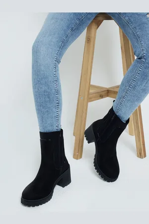 River Island Black Chunky Block Heeled Boots AU 9 (EU 40)