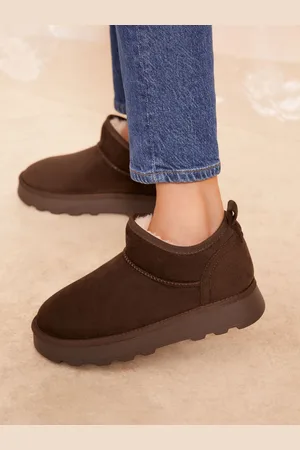 Friends Like These Brown Cosy Faux Suede Fur Lined Low Ankle Boot AU 9 (EU 40)