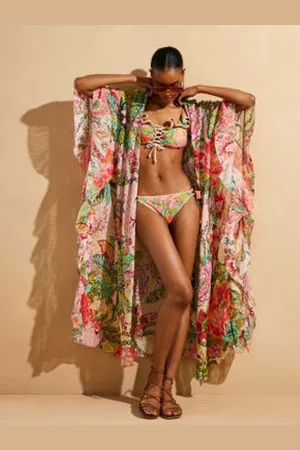 River Island Pink Floral Chiffon Kaftan large