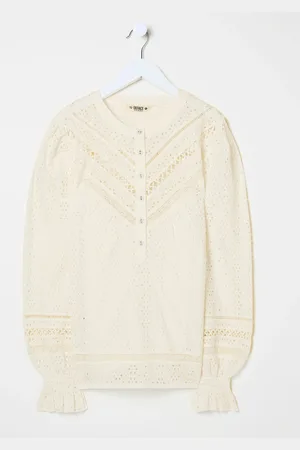 Fat Face FatFace Ivory Bea Broderie Top AU 14