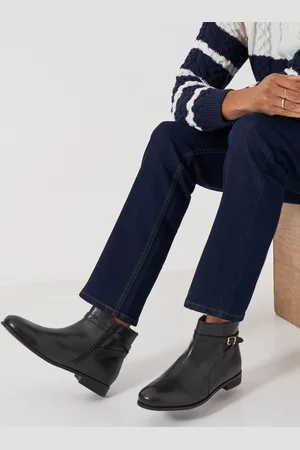 J.Crew Black Buckle Flat Boots AU 7 (EU 38)