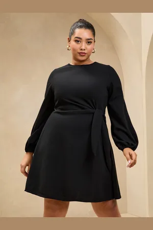Lipsy London Curve Long Sleeve Tie Side Mini Dress AU 20
