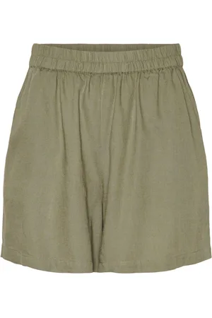 Pieces® Relaxed Fit Elasticated Waist Linen Blend Shorts AU 14