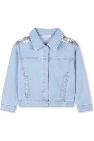 Billieblush Blue Logo Cropped Denim Jacket With Sequin Detail 4 Years (104cm)