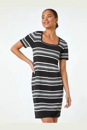 Roman Petite Stripe Knit Dress AU 12