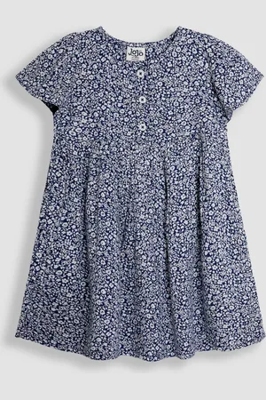 JoJo Maman Bébé Ditsy Floral Print Button Front Classic Dress 12