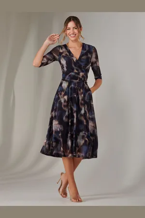 Jolie Moi Mesh Wrap Midi Dress AU 12