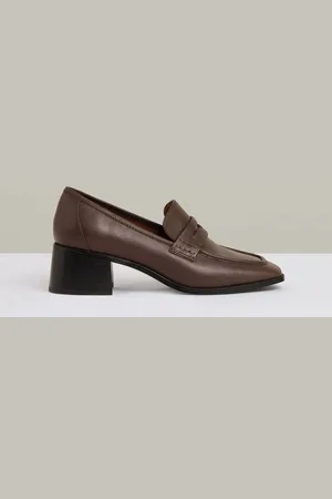 Reiss Heidi Leather Block-Heel Penny Loafers AU 5 (EU 36)