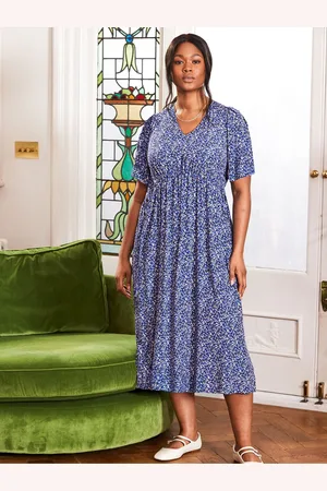 Live Unlimited London Curve Ditsy Angel Sleeve Midi Dress AU 26