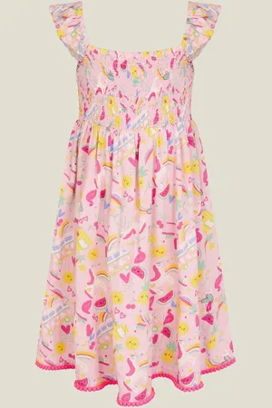 Accessorize Girls Sunbeam Print Shirred Dress 7