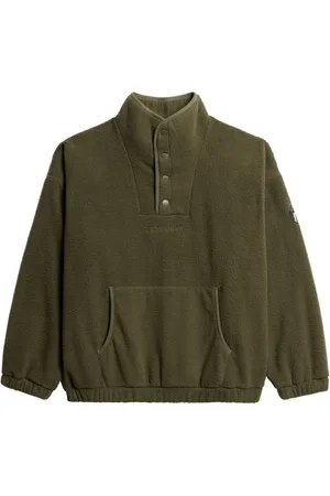 Superdry Army Khaki Sport Tech Sherpa Henley Hoodie AU 12