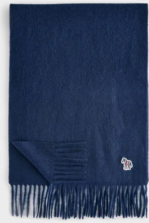 Paul Smith Wool Zebra Print Logo Stripe Scarf One