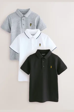 Next Short Sleeve Polo Shirts 3 Pack (3-16yrs) 4 Years (104cm)