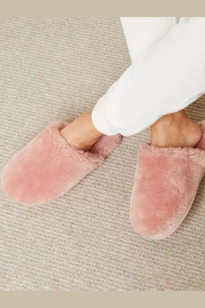 Threadbare Pink Faux Fur Mule Slippers AU 9.5 (EU 42)