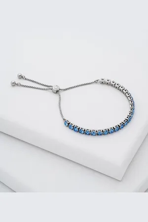 Ted Baker Silver/Blue MELRAH: Crystal Adjustable Tennis Bracelet For Women One