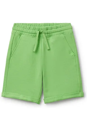 Benetton Boys Logo Drawstring Bermuda 100% Cotton Shorts 8