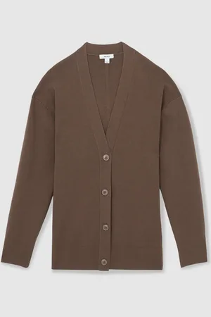 Reiss Mink Lucy Lyocell Blend V-Neck Cardigan S