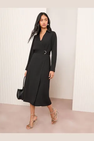 Friends Like These Long Sleeve Belted Wrap Tailored Dress AU 18