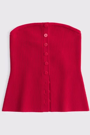 Abercrombie & Fitch Strapless Button Through Knitted Tube Top large