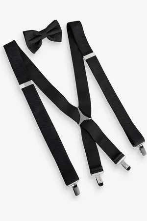Next Black Wide Braces and Bow Tie Set One
