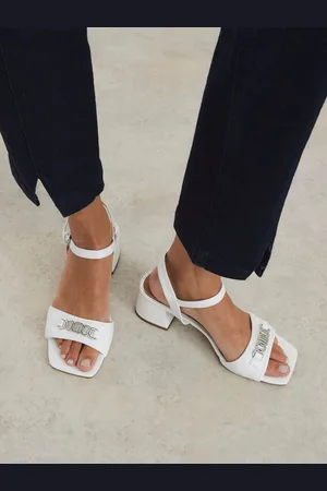 River Island White Snaffle Blocked Heel Sandals eu41uk7