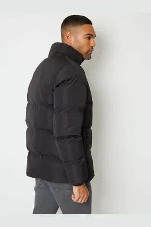 Threadbare Black Showerproof Funnel Neck Puffer Jacket XXL