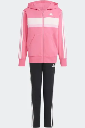 adidas Pink Essentials Tiberio 3 Stripe Tracksuit 9