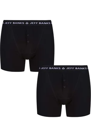 Jeff Banks Black Button Fly Boxers XL