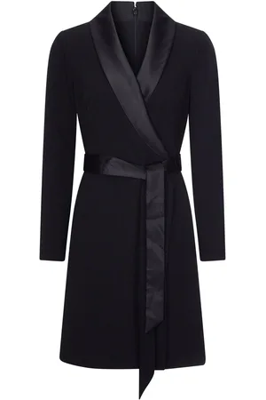 Adrianna Papell Knit Crepe Tuxedo A-Line Dress AU 14