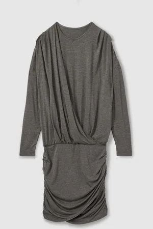 Reiss Xia Jersey Ruched Blouson Sleeve Mini Dress AU 4