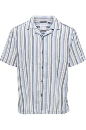 Only & Sons Cuban Collar Stripe Shirt XL