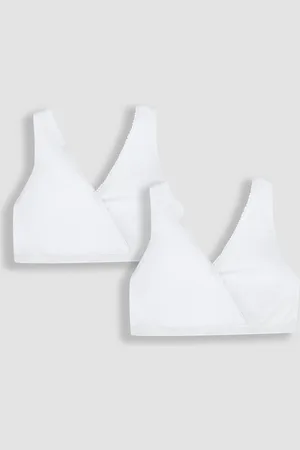 JoJo Maman Bébé White 2-Pack Maternity & Nursing Sleep Bras M